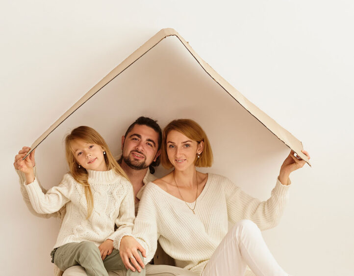 Happy family resting together